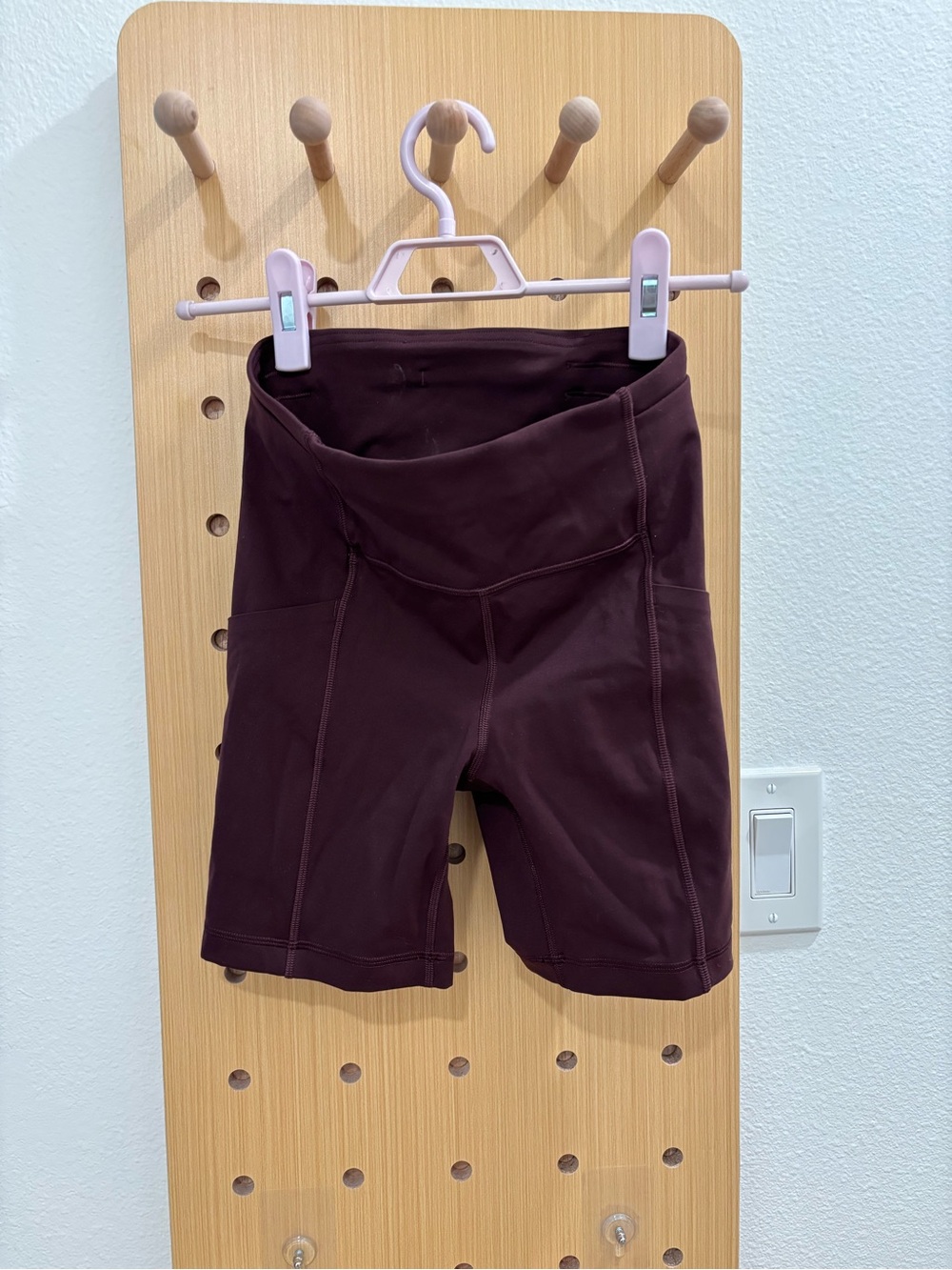 lululemon High-Waist Maroon Bike Shorts